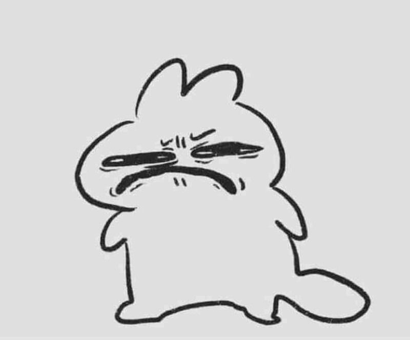 Meme tức giận phong cách cute với biểu cảm hờn dỗi dễ thương
