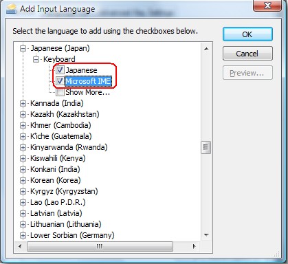 Chọn Japanese và Microsoft IME để cài đặt bộ gõ tiếng Nhật