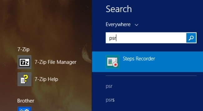 Giao diện Steps Recorder trên Windows 8