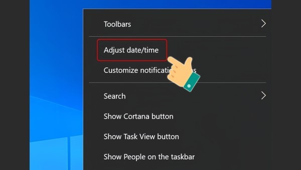 Chọn vào mục “Adjust date/time”