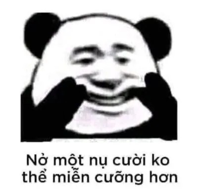 Gấu trúc nở một nụ cười ko thể miễn cưỡng hơn
