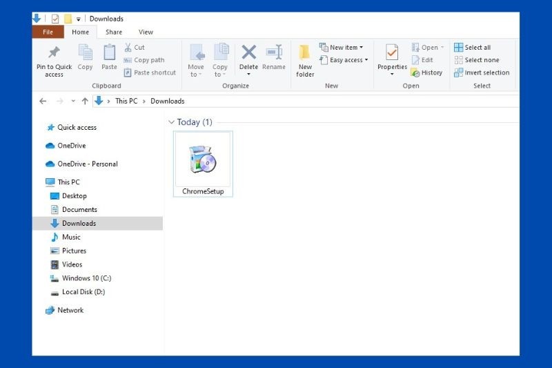 Kích hoạt file cài đặt Chrome