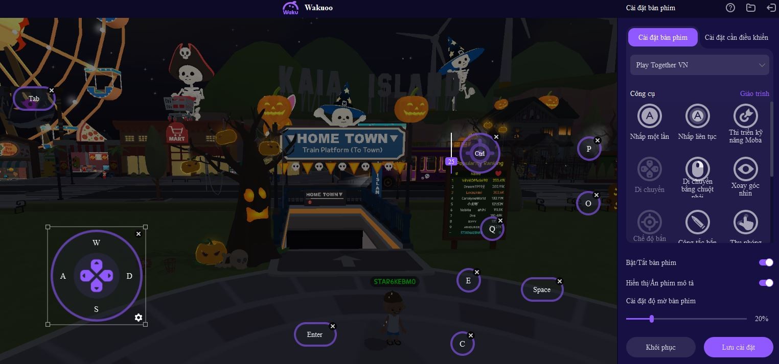 Hình ảnh game Play Together đang chạy trên giả lập Wakuoo