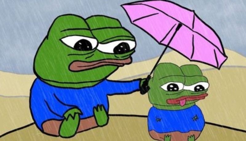 Meme ếch xanh cô đơn với đôi mắt buồn bã nhìn xa xăm