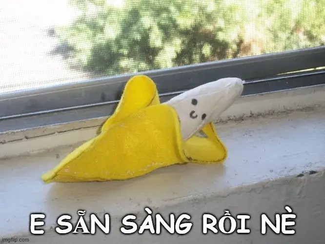 Hình ảnh meme trái chuối thẹn thùng, nụ cười quyến rũ lạ thường