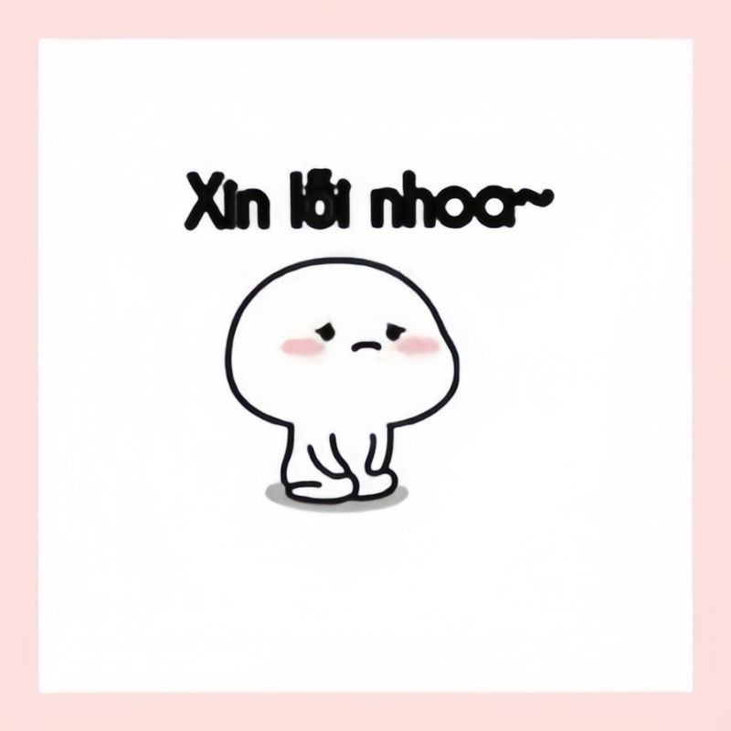 Ảnh meme xin lỗi người yêu chibi dễ thương