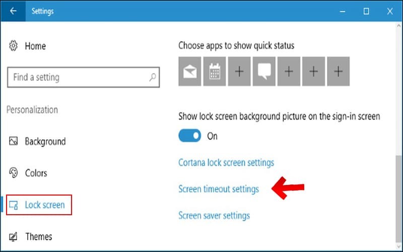 Cài đặt Power & Sleep trong Settings