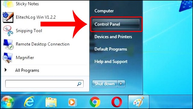 Giao diện Start menu và Control Panel