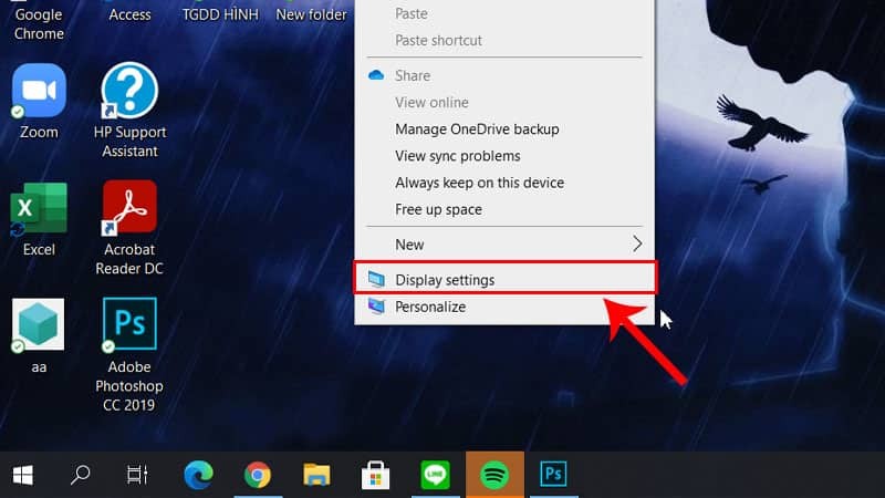 Mở Display settings để chỉnh cỡ chữ