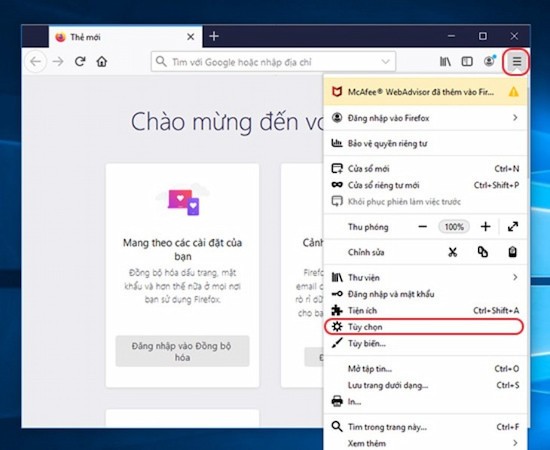 Đưa Youtube ra màn hình với trình duyệt Firefox bước 1