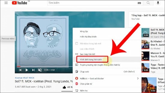 Đưa Youtube ra màn hình với trình duyệt Microsoft Edge bước 1