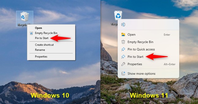 Ghim Recycle Bin vào Menu Start để truy cập nhanh chóng
