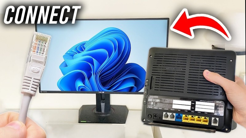 Cắm một đầu cáp mạng vào cổng LAN của router và đầu còn lại vào PC