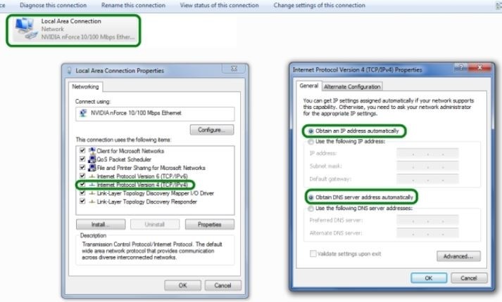Cấu hình địa chỉ IP trong Internet Protocol Version 4 (TCP/IPv4) Properties
