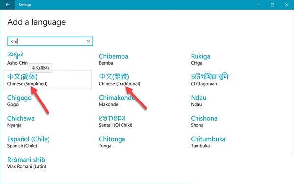 Chọn Chinese Simplified, China và nhấn Add để cài đặt