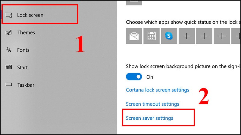 Chọn Screen Saver Settings để tùy chỉnh màn hình chờ.