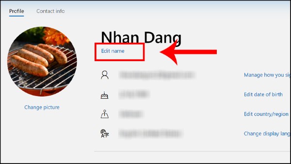 Chọn Edit name