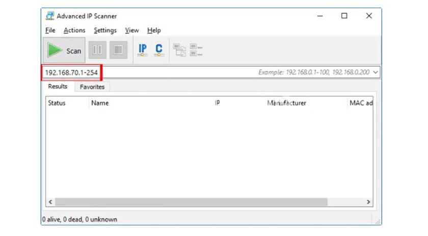 Phần mềm sẽ tự động nhận diện IP máy tính