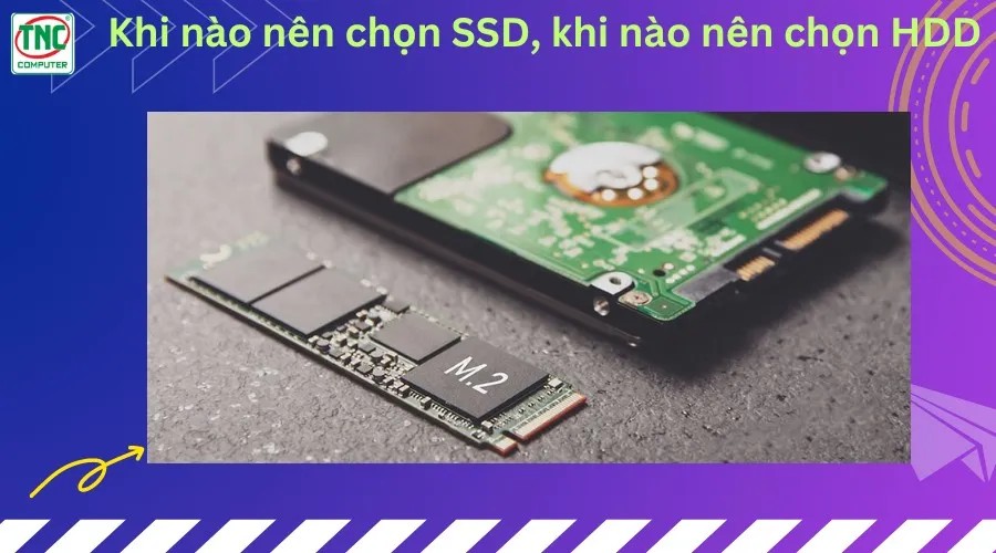 Hình ảnh so sánh giữa ổ cứng SSD và HDD để giúp người dùng đưa ra lựa chọn phù hợp