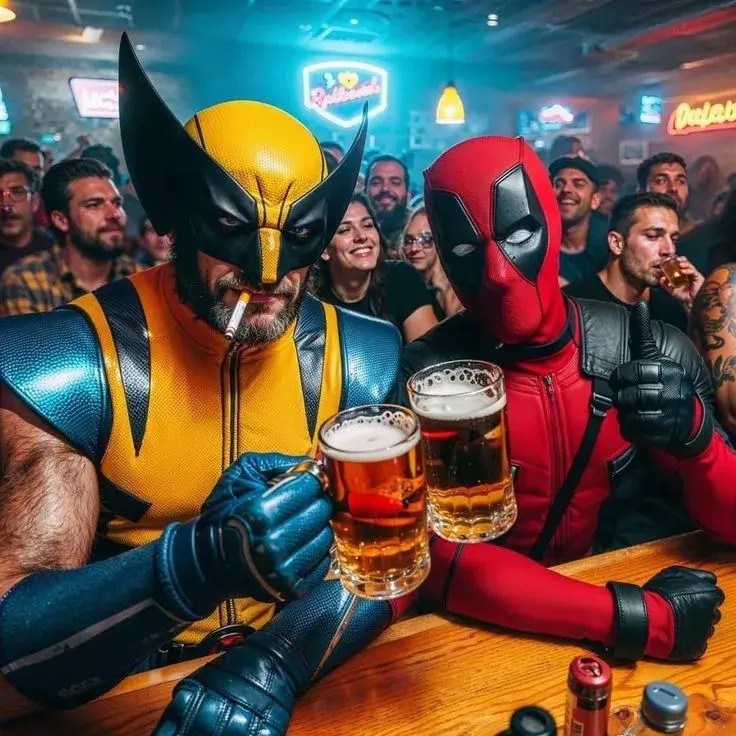Người Sói và Deadpool nhậu say khướt ôm vai bá cổ bạn