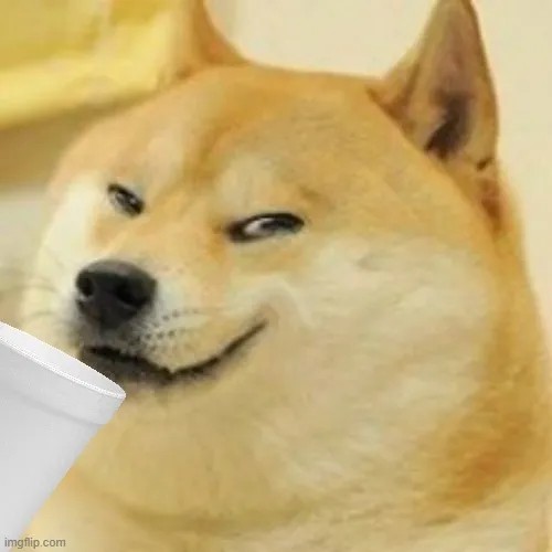 Meme chú chó Shiba với vẻ mặt tự hào đầy biểu cảm