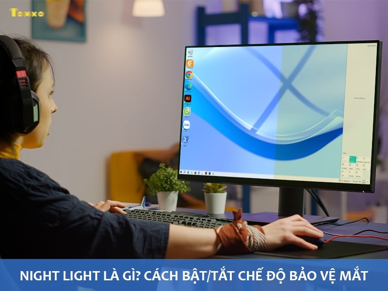 Ảnh minh họa sự chuyển đổi màu sắc màn hình khi bật Night Light