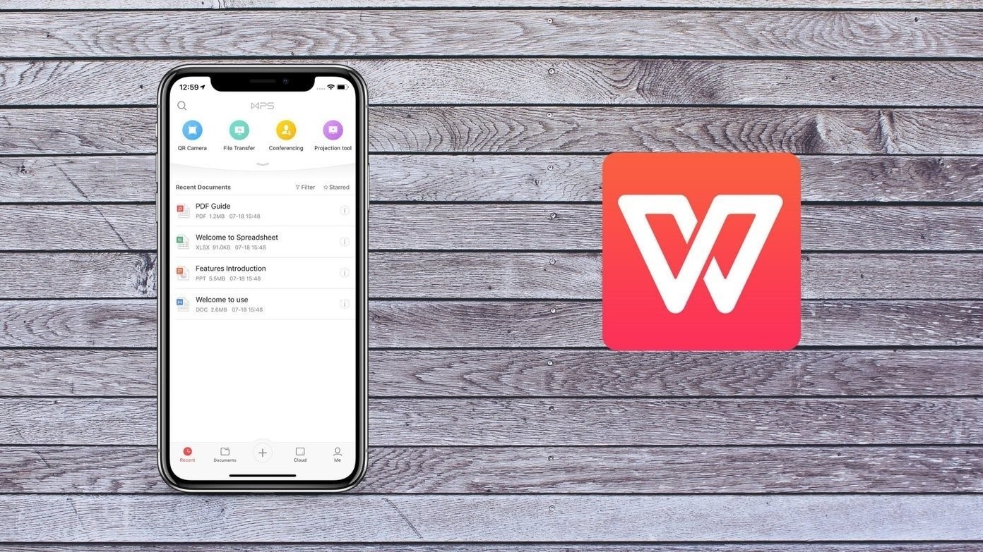 Giao diện trực quan của WPS Office, cho phép chọn giữa các ứng dụng Writer, Presentation, Spreadsheets và PDF