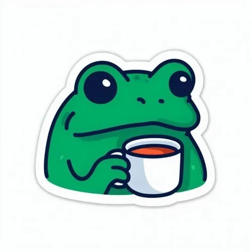 Meme hài ếch xanh uống trà nhìn đời tỉnh táo