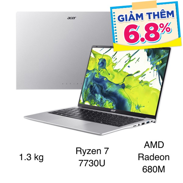 Một chiếc laptop đang hiển thị màn hình desktop gọn gàng với hình nền phong cảnh