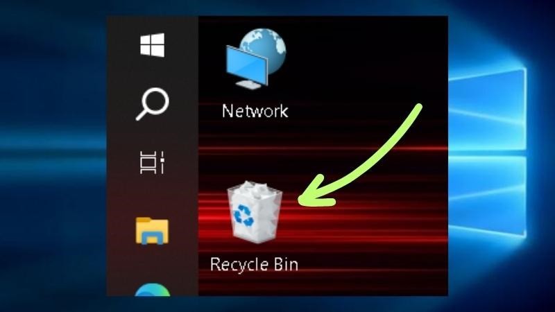 Chọn Recycle Bin có trên màn hình máy tính