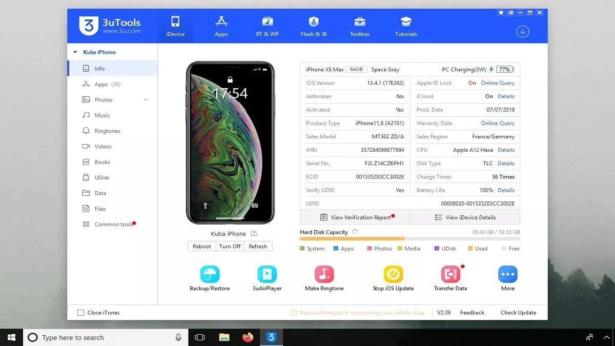 Cách chuyển ảnh từ iPhone sang máy tính bằng 3uTools bước 2