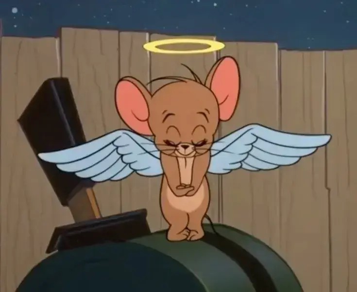 Meme Jerry cười hồn nhiên, gương mặt sáng rỡ