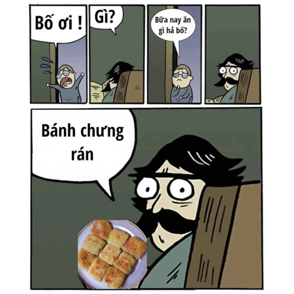 Đặc sản bánh chưng rán sau Tết.