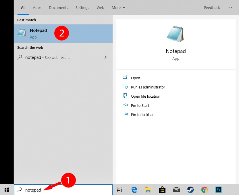 Mở phần mềm soạn thảo Notepad để tạo file registry tùy chỉnh