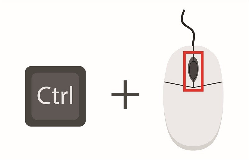 Người dùng giữ phím Ctrl và lăn con lăn chuột để điều chỉnh zoom màn hình