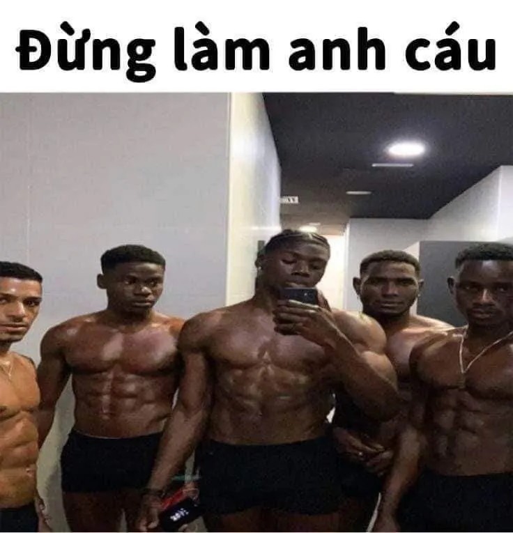Hình ghép hài 5 anh da đen và cô gái