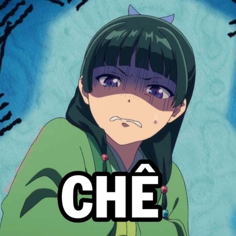 Nhân vật anime với khuôn mặt cau có và biểu cảm tức giận