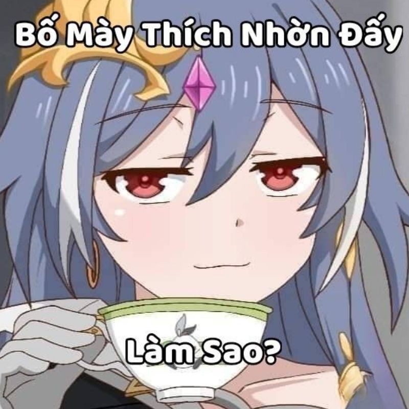 Biểu cảm "tôi đang cố gắng kiềm chế" của nhân vật anime