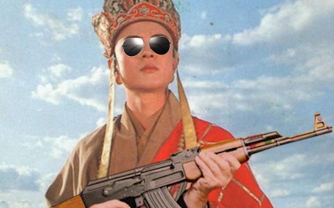 Đường Tăng meme với ánh mắt đầy nghi vấn