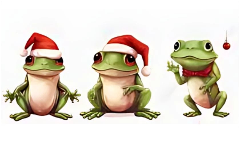 Meme Noel hình ếch xanh đội nón