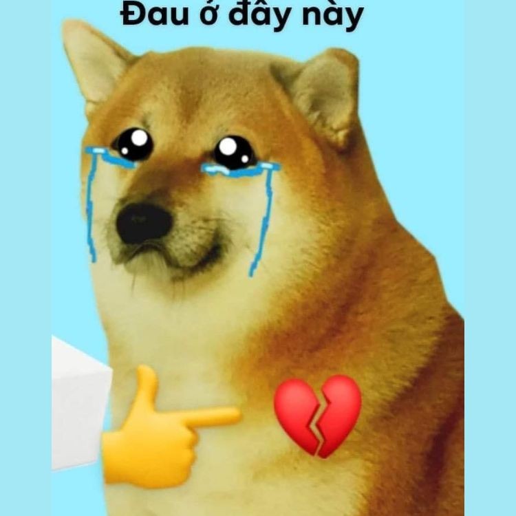 Meme "Đau ở đây này" thể hiện sự thất vọng