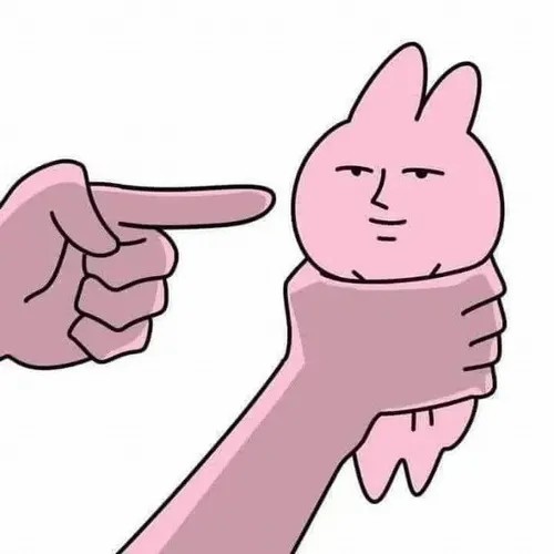 Meme thỏ hồng với biểu cảm lạnh lùng đang phủ sóng mạng xã hội
