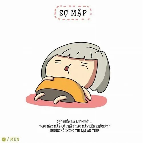 Meme giảm cân đứng trên cân điện tử đầy hồi hộp