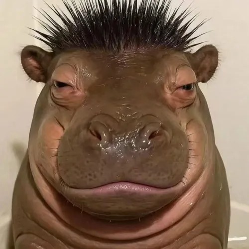 Ảnh meme vui vẻ khi hà mã lười biếng tối đa