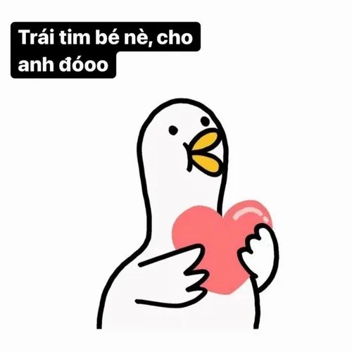 Hình chế tỏ tình ngọt ngào pha chút ngốc nghếch đáng yêu