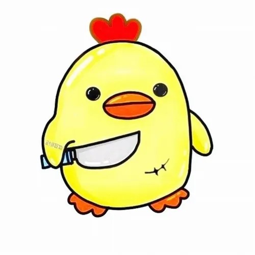 Meme gà chibi cầm dao hung dữ