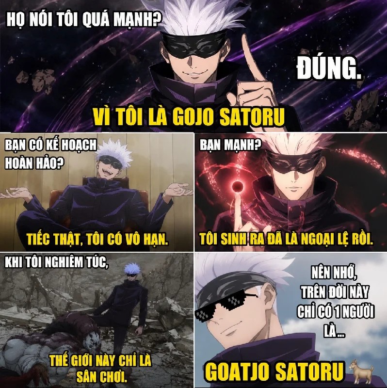 Gojo meme – Bộ ảnh chế 1/2 bị cắt đôi siêu hài hước