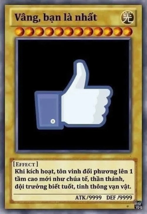 Ảnh meme lá bài, vâng bạn là nhất là đỉnh