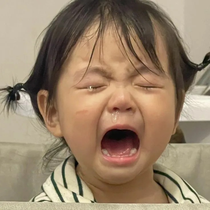 Cô bé khóc lớn buồn bã