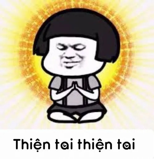 Meme Mô Phật, bình thản nhưng ánh mắt đắc ý.
